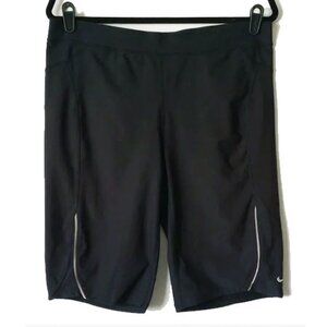 Nike Women's Bike Shorts 12" L Black Mesh Silver/Gray Trim - 50off3